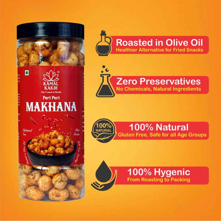Peri Peri Roasted Makhana | Spicy & Crunchy Snack.